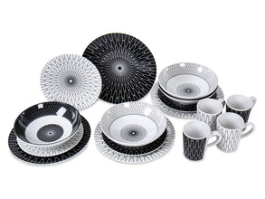 Camp4 Premium Melamine Tableware Set Black-White - For 4 people - 917186 | Stahlor image 1