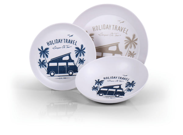 HOLID "HOLIDAY TRAVEL" -design melamine tableware - For 2 people - 917924 | Stahlor image 1