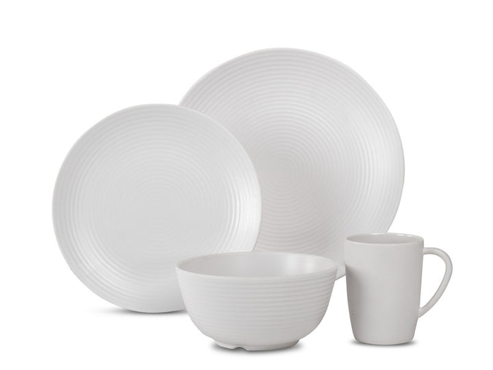 Melamine tableware set Lund -16 pieces - White