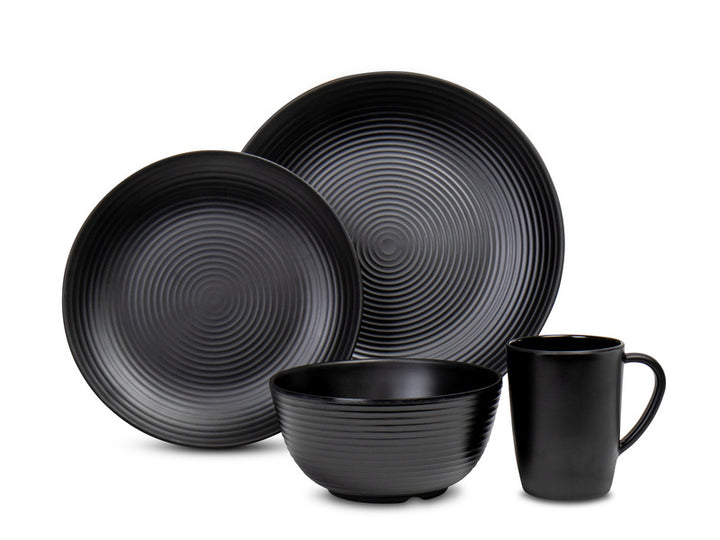 Melamine tableware set LUND, black