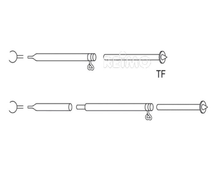 Storm pole steel 1,65 - 2,6m, three-part, Ø22x19mm