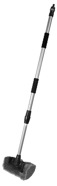 Car wash brush with round brush and telescopic handle