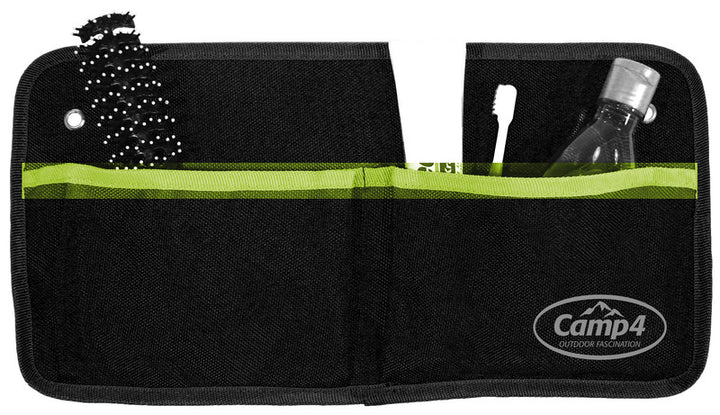 Utensilo TESSA 2, with 2 pockets, black/lime W40xH20cm, eye fastening.