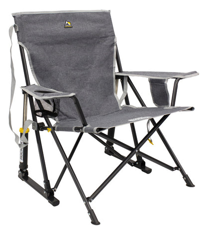 GCI Outdoor Kickback Rocker Folding Rocking Chair, Gray