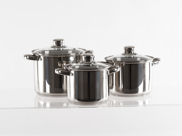 CAMP4 Stainless steel pot set with glass lid, 6 pieces - 92207 | Stahlor image 1