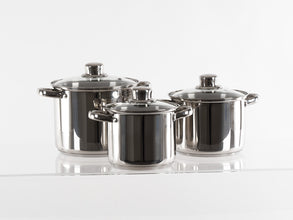 CAMP4 Stainless steel pot set with glass lid, 6 pieces - 92207 | Stahlor image 1