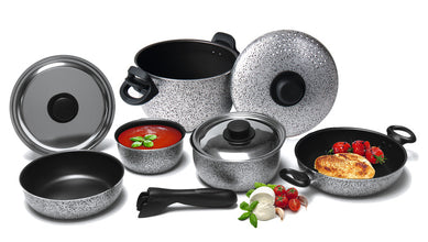CAMP4 Aluminum camping pot set Rocky - 9 pieces - 92307 | Stahlor image 1