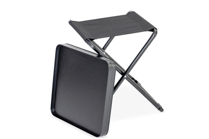 Camp4 TERAMO Folding Stool with Tabletop, Black