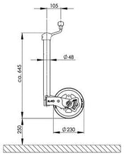 ALKO Support wheel 230 x 80 - Steel rims - Rubber tires - With drawbar load indicator - 92746 | Stahlor image 4