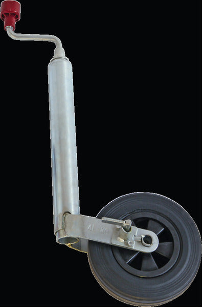 Support wheel with pinstop, solid rubber wheel 200x50mm