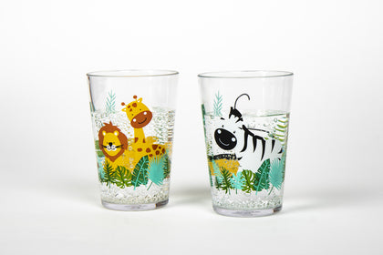 Drinking glasses with SAFARI motif in set of 2