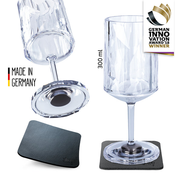 silwy Magnet plastic glasses WEIN 0.3 l with pads - set of 2 - 929502 | Stahlor image 1