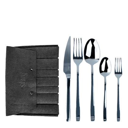 Stainless steel travel cutlery set - 5-piece