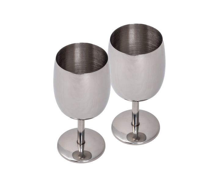 Stainless steel wine goblet - set of 2