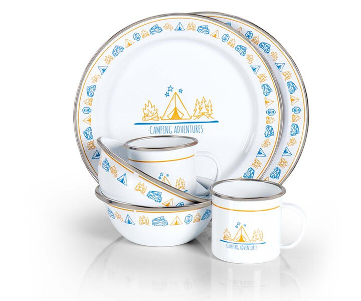 Campfire Enamel Tableware Set - 6 pieces - For 2 people
