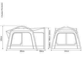 Outdoor Revolution Inflatable bus awning Movelite 1 - B300xT300xH180-240cm - 936946 | Stahlor image 2