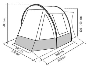 RTENT Tour Compact 2 - tunnel tent for mini campers and vans - 937013 | Stahlor image 3