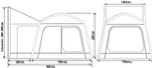 Outdoor Revolution Movelite Tail Bus Tent - W250xD400 / H180-240cm - 93799 | Stahlor image 3