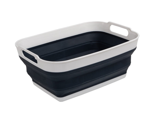 Foldable wash bowl - gray / white