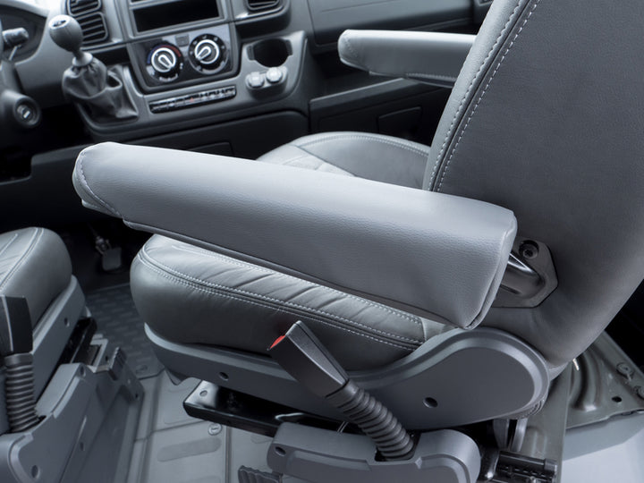 Protective cover armrest Fiat Ducato from 2007 - imitation leather - anthracite