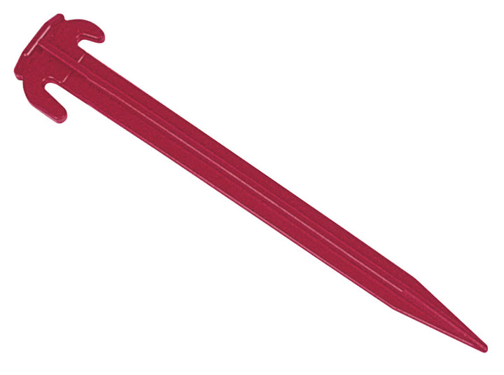 Tent peg plastic, red, 20cm long, 5 pieces