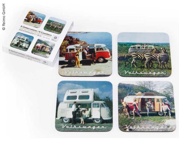 VWCOL VW Collection Coasters, set of 4, nostalgic motives - 957091 | Stahlor image 1