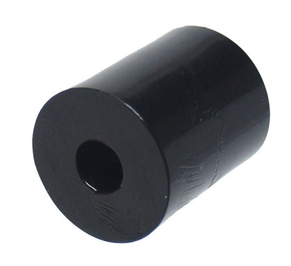 Distance sleeve round black PA, H28mm x 24mm, hole centre 8,4mm