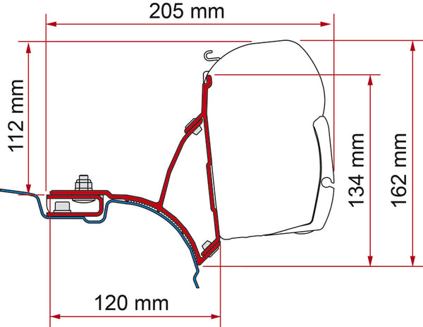 Reimo Awning adapter for side wall awnings - 4830 | Stahlor image 1