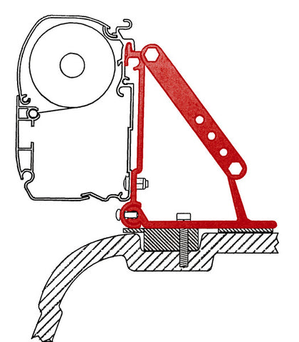 Fiamma Adapter for F45 on VW T5 with flat roof
