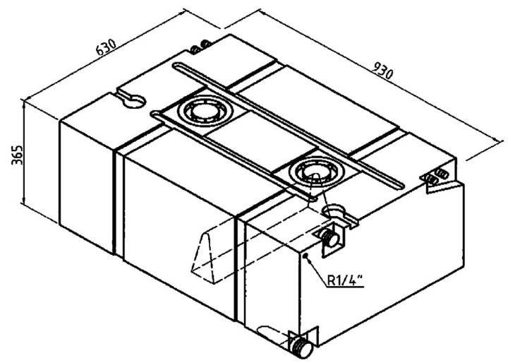 Universal fresh and waste water tanks 200 Liter