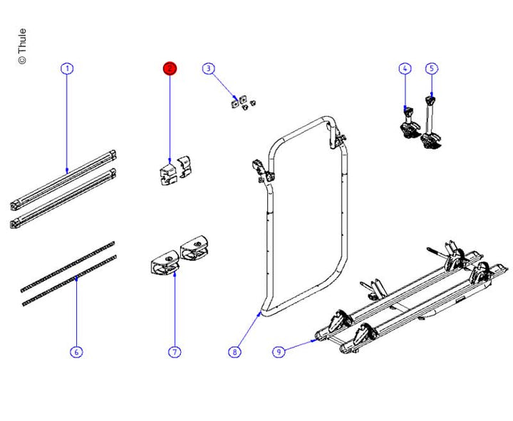 End caps for mounting rails (2 pieces) for Elite Van XT