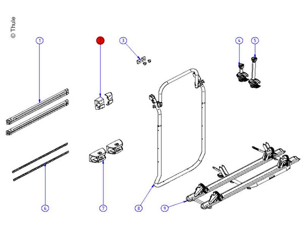 Thule End caps for mounting rails (2 pieces) for Elite Van XT - 8327 | Stahlor image 1