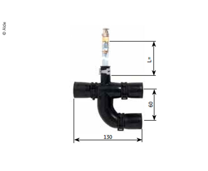 Alde rubber Y with ventilation and strap clamp 600 mm