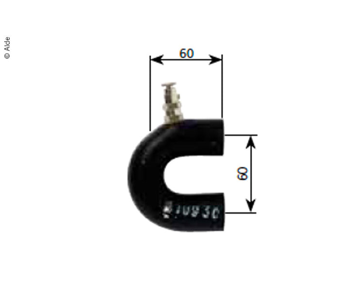 Alde rubber U with venting and strap clamp