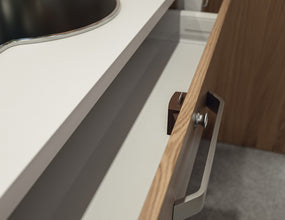 Reimo Push-Lock screw-on deadbolt lock - Can be operated from one side - Brown - 9992 | Stahlor image 2