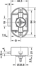 Reimo Push-Lock screw-on deadbolt lock - Can be operated from one side - Brown - 9992 | Stahlor image 3