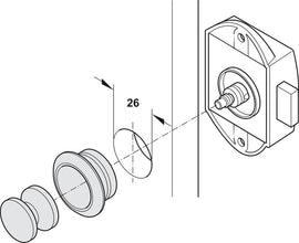 Reimo Push-Lock screw-on deadbolt lock - Can be operated from one side - Brown - 9992 | Stahlor image 4