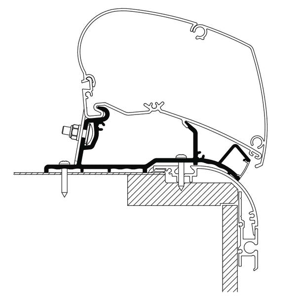 Thule Caravan Roof Mounting Adapter with LED Channel, 550 cm
