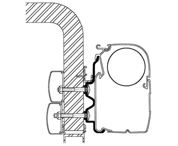 THULE Thule awning wall mounting adapter for Hymercamp 99 / Exsis - - 43102 | Stahlor image 1