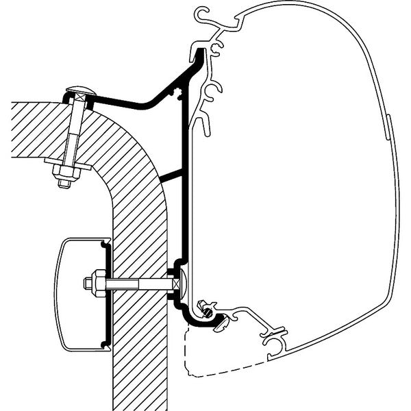 THULE Awning wall mounting adapter for Hymer Van B2 - - 43113 | Stahlor image 1