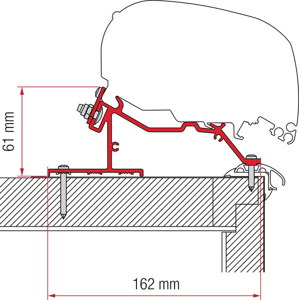 Wohnwagen-Adapter Markise F65L und F80S Caravan Roof 290cm -