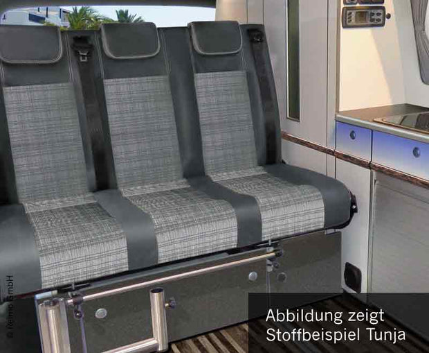 Rock and Roll Bed Variotech 3000 Size 8, Mercedes Vito LWB 2015, Caluma Upholstery, 2 Heat Exchangers, Left-Hand Drive