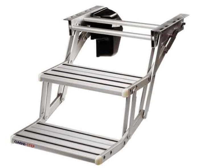 Double step Omnistep aluminum - 12 V motorized entry step . -