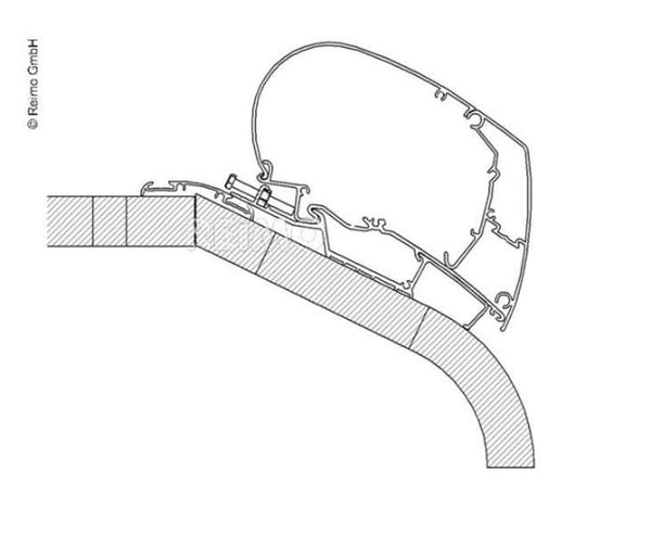 Reimo Thule Omnistor Awning Roof Mount Adapter for LMC Liberty TI / TEC - - 508 | Stahlor image 1